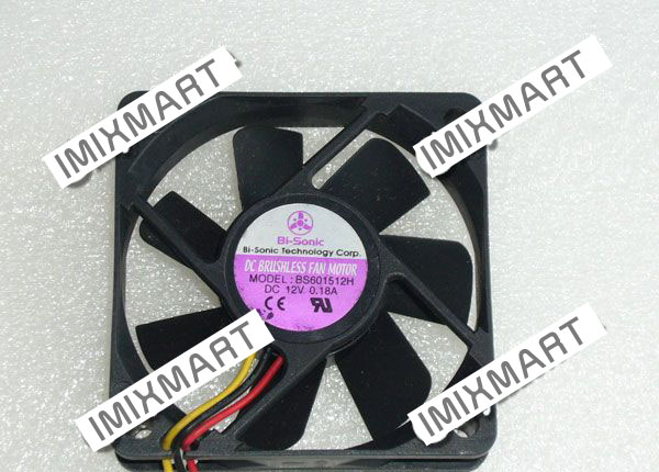 Bi-Sonic BS601512H DC12V 0.18A 6015 6CM 60MM 60X60X15MM 3pin Cooling Fan