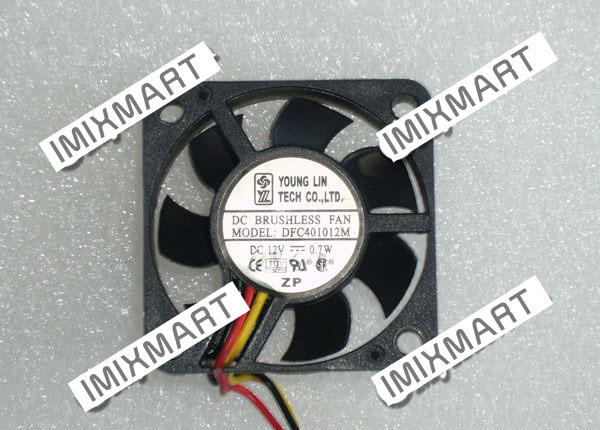 Young Lin DFC401012M DC12V 0.7W 4010 4CM 40MM 40X40X10MM 3pin Cooling Fan