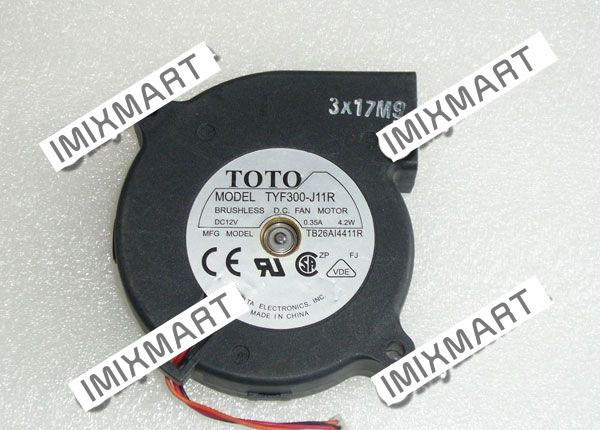 TOTO TYF300-J11R TB26A14411R DC12V 0.35A 4.2W 3pin Cooling Fan