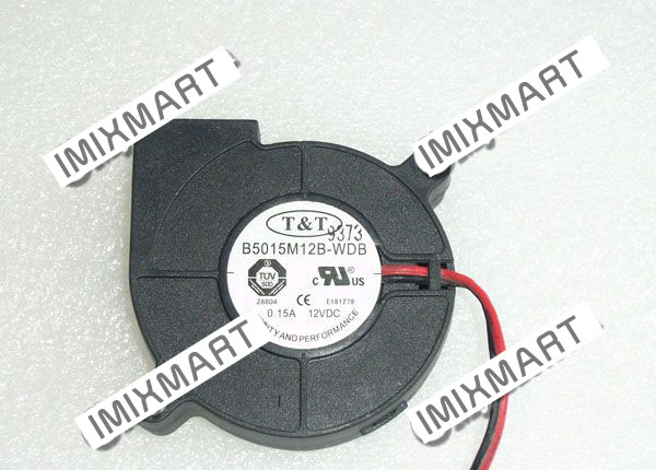 T&T B5015M12B-WDB DC12V 0.15A 5015 5CM 50MM 50X50X15MM 2pin Cooling Fan