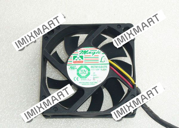 Magic MGT6012LB-015 DC12V 0.12A 6015 6CM 60MM 60X60X15MM 3pin Cooling Fan
