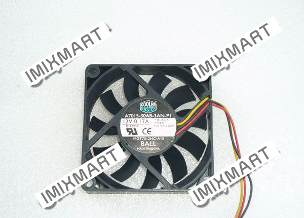 COOLER MASTER A7015-30AB-3AN-PI DC12V 0.17A 7015 7CM 70MM 70X70X15MM 3pin Cooling Fan