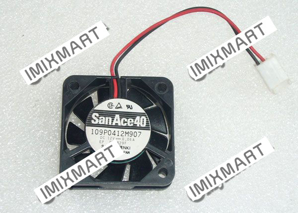 Sanyo Denki 109P0412M907 DC12V 0.06A 4010 4CM 40MM 40X40X10MM 3pin Cooling Fan