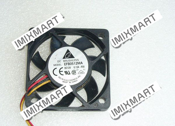 DELTA ELECTRONICS EFB0512MA-F00 DC12V 0.12A 5010 5CM 50MM 50X50X10MM 3pin Cooling Fan