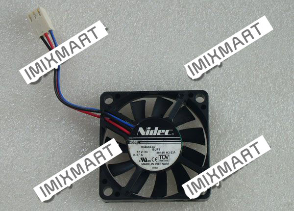 Nidec D34666-57 BUF1 DC12V 0.07A 5CM 50mm 50x50x10mm 3Pin Buffalo SOHO NAS Cooling Fan