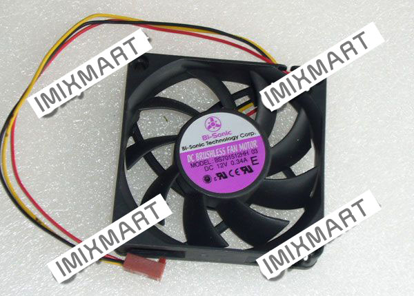 Bi-Sonic BS701512HH 03 DC12V 0.34A 7015 7CM 70MM 70X70X15MM 3pin Cooling Fan