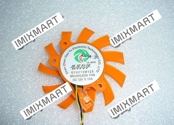 KOYI GY6010M12S DC12V 0.10A UL-94V0 2Wire Graphic Card Fan