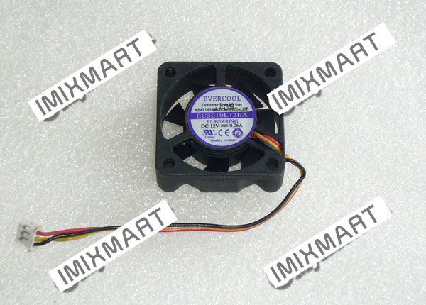 EVERCOOL EC3010L12EA DC12V 0.06A 3010 3CM 30MM 30X30X10MM 3pin Cooling Fan