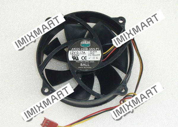 COOLER MASTER A9225-22AB-3AN-P1 DC12V 0.17A MGT9212MC-A25 95X95X25MM 3pin Cooling Fan