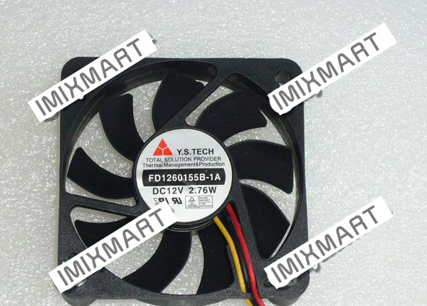 Y.S TECH FD1260155B-1A DC12V 2.76W 6015 6CM 60MM 60X60X20MM 3pin Cooling Fan