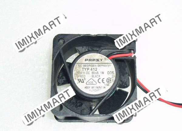 Papst TYP412 4020 DC12V 80mA 1W 4CM 40MM 40X40X20MM 2pin Cooling Fan