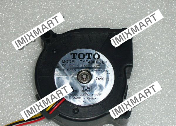 TOTO TYF400FJ07 D06F-12BS1 05A 6CM DC12V 0.33A 3.96W 6025 Fan